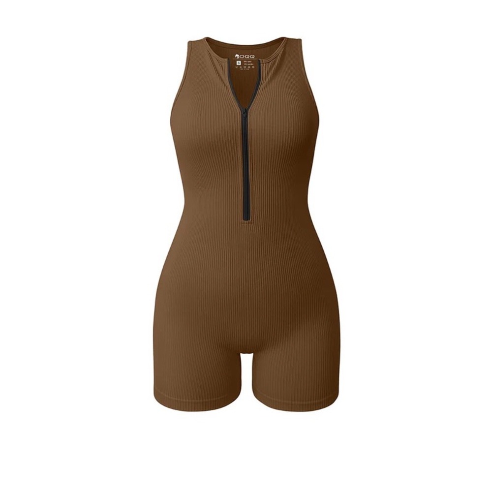 Sleeveless Zip Front Rompers